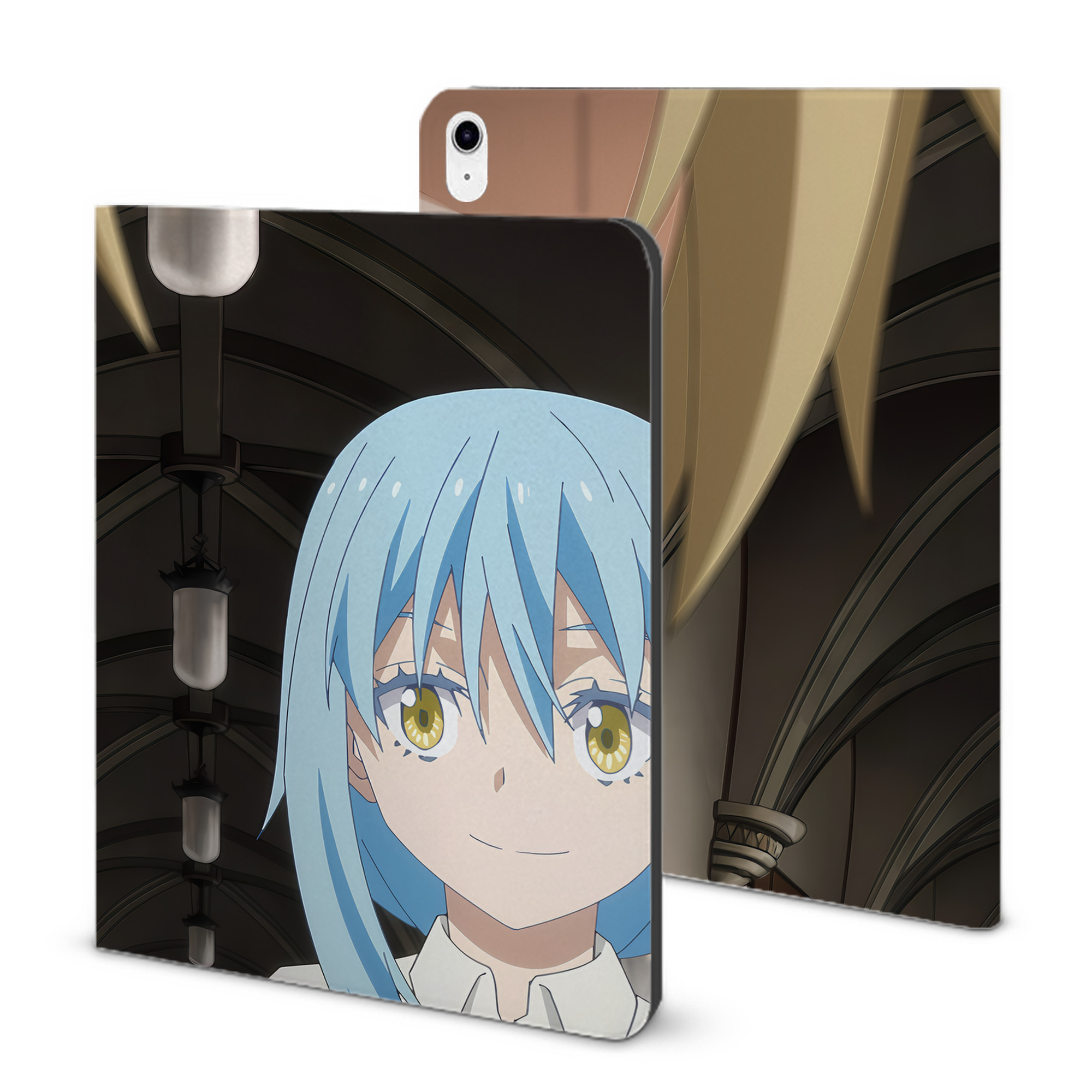 （画像用） 転スラ Regarding Reincarnated to Slime IPad ケース ブック型 PUレザー TPU 耐衝撃 軽量 薄型 ペン収納なし 全面保護 IPad 各モデル対応